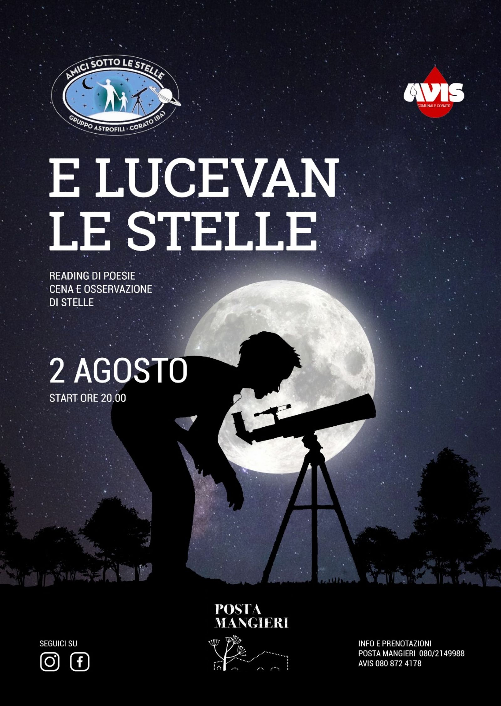 "E lucevan le stelle" serata sotto le stelle