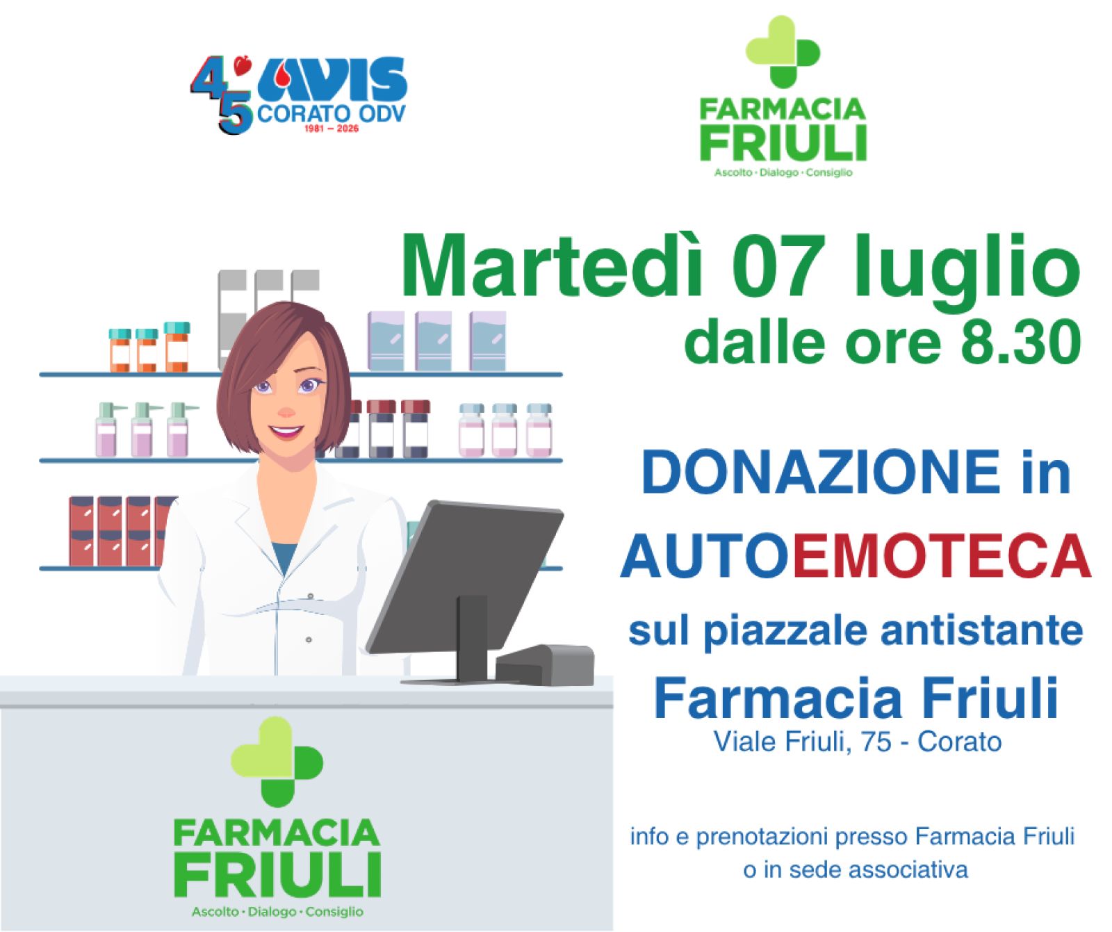 DONAZIONE CON FARMACIA FRIULI